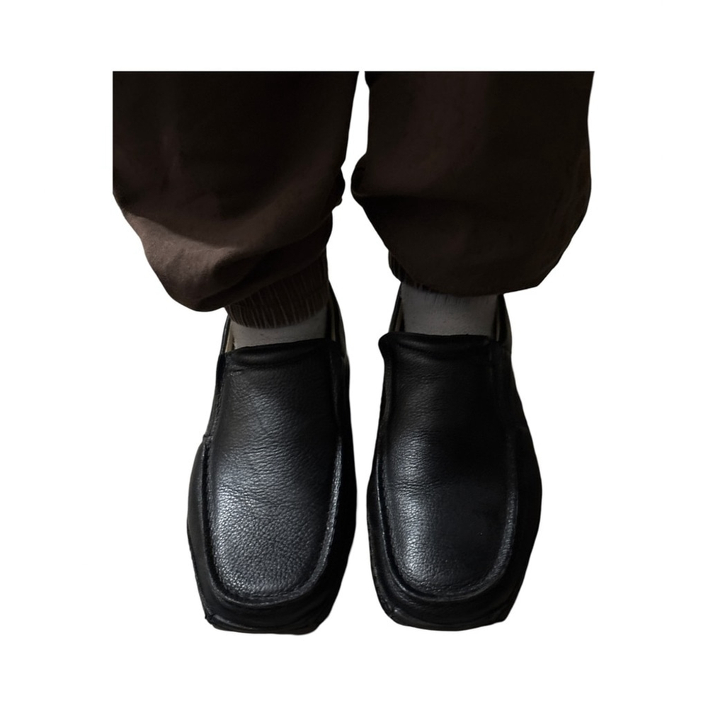 Men's Black Leather Loafers- size 9